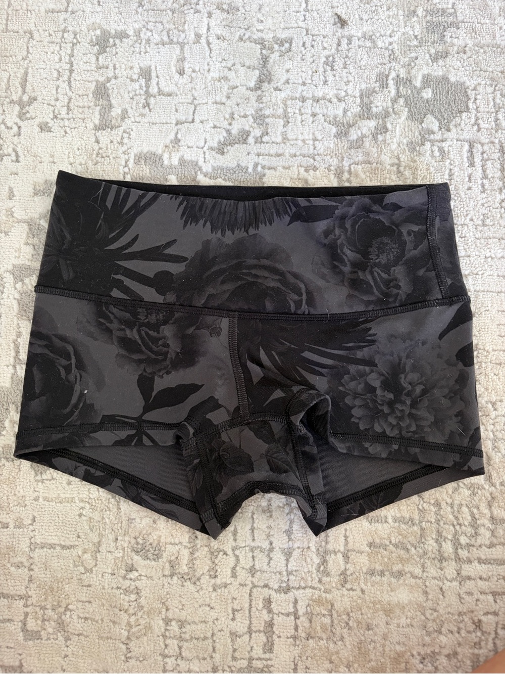 lululemon athletica Black Floral Athletic Shorts